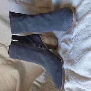 Dolce Vita 11 grey genuine suede stack heel zip booties boots Anthropolo…